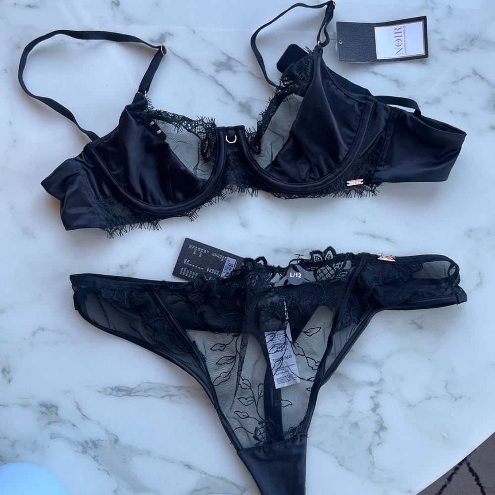 Noir Black Lace Lingerie Set